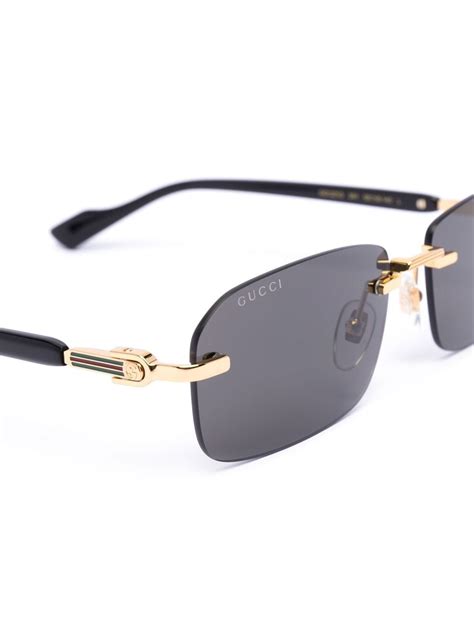 gucci sunglasses iced out|Gucci rimless sunglasses men's.